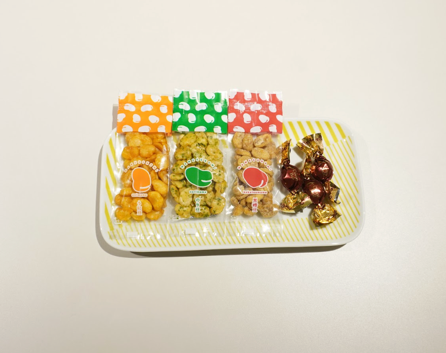 厳選長崎スナックセット(和風大人味セット<うに豆、海苔豆、黒糖豆+チョコ>)