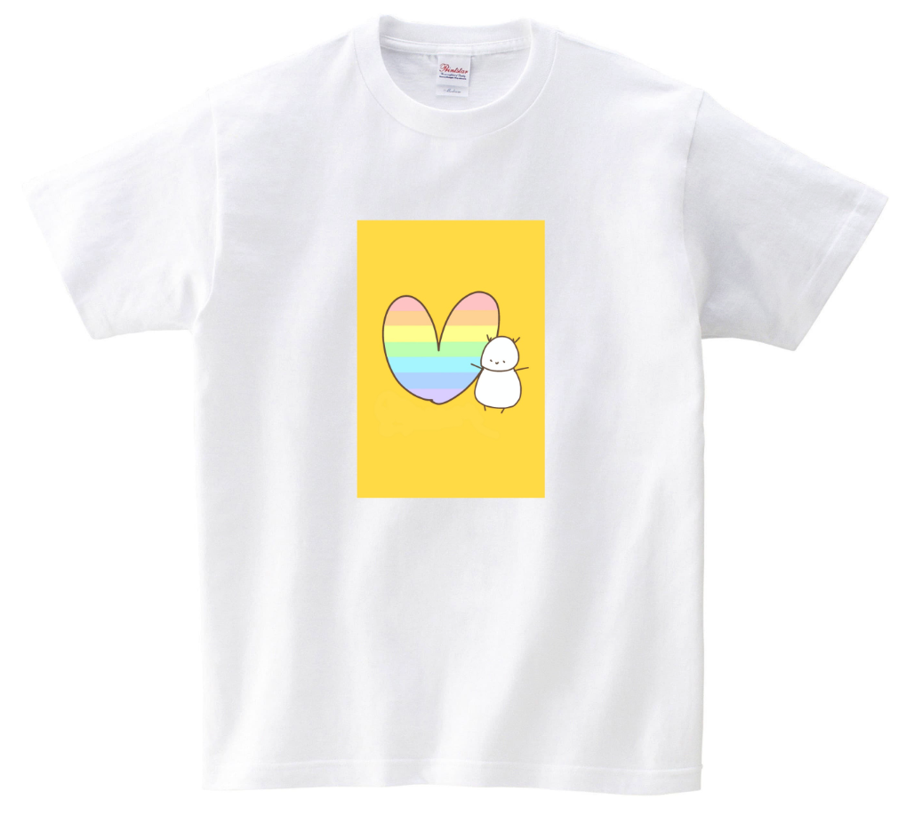 <受注アイテム>ヴィヴィくんとへいわてん:Tシャツ(カラフルハート)