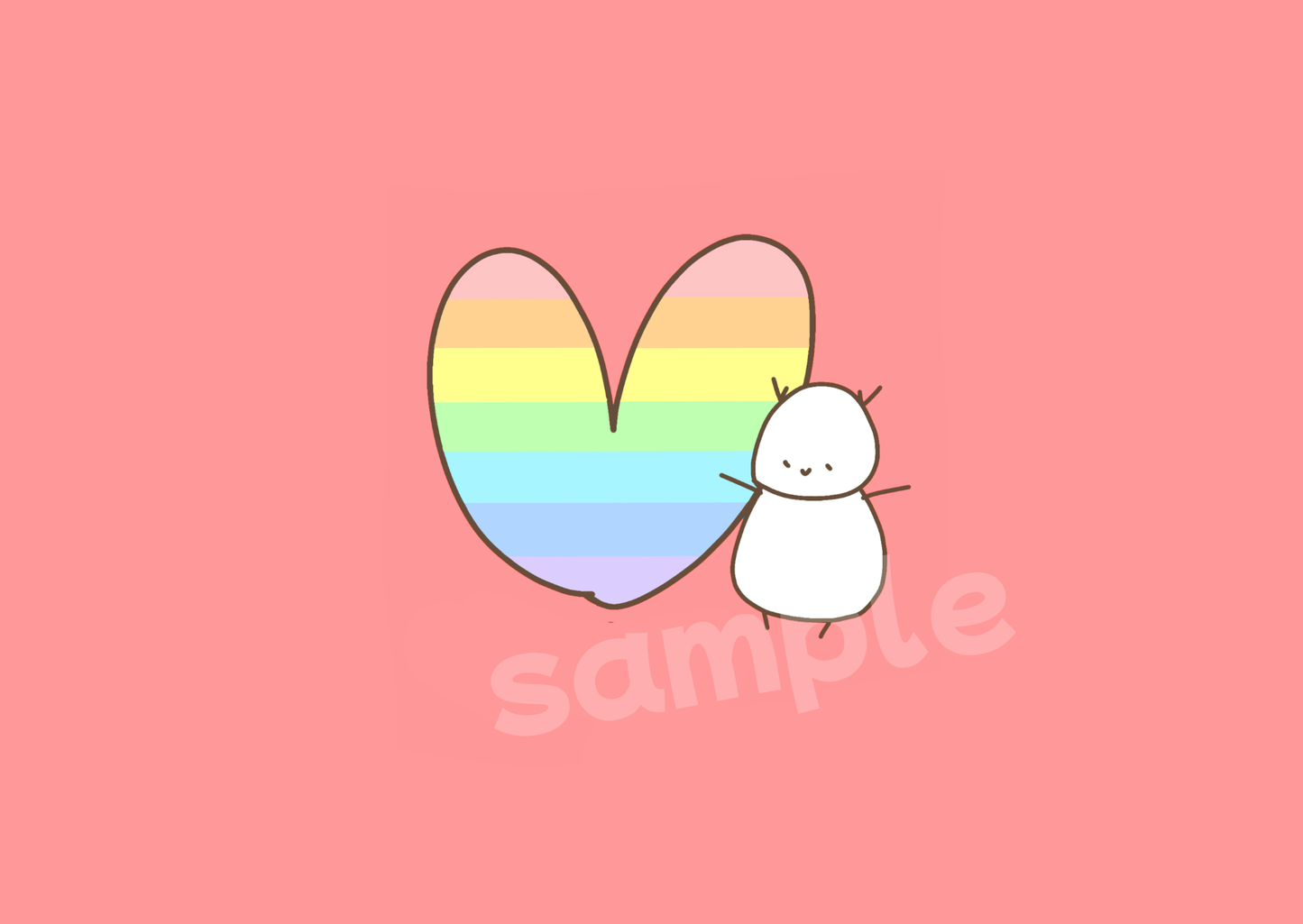 <受注アイテム>ヴィヴィくんとへいわてん:Tシャツ(カラフルハート)