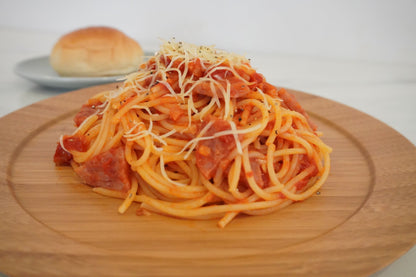 雲仙ハムとチーズのトマトスパゲティ