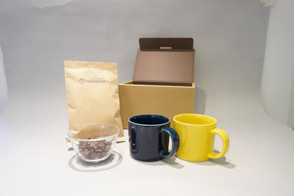 HARMONIAオリジナルコーヒー豆とマグカップ＜波佐見焼mug250ペア＞セット