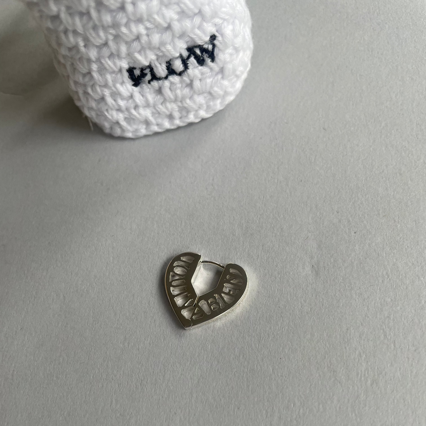 Lettering Heart Pierces -Silver-