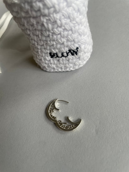 Lettering Moon Pierce -Silver-